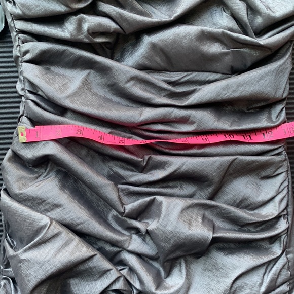 Stunning Silver mini ruched party dress - New Years Eve stunner - Picture 9 of 9